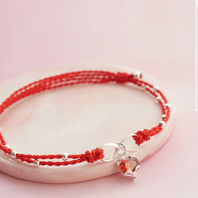 Nimara Ritual Love Heart Infinity Symbol Braided String Anklet