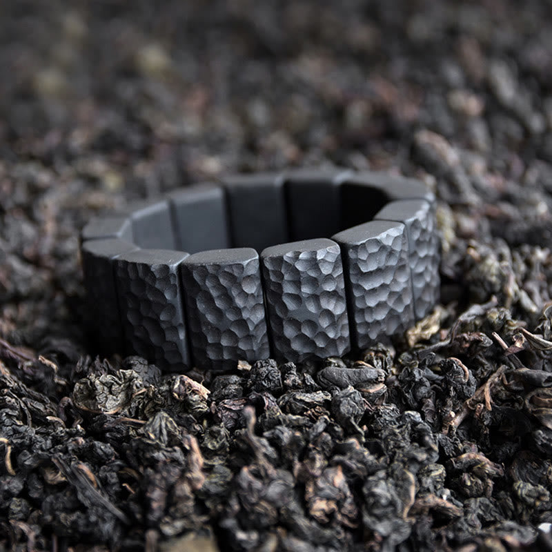 Nimara Ritual Vintage Ebony Wood Texture Peace Couple Bracelet
