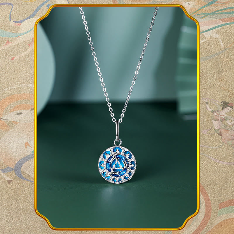 Nimara Ritual 925 Sterling Silver Round Turquoise Three Rabbits Balance Necklace Pendant