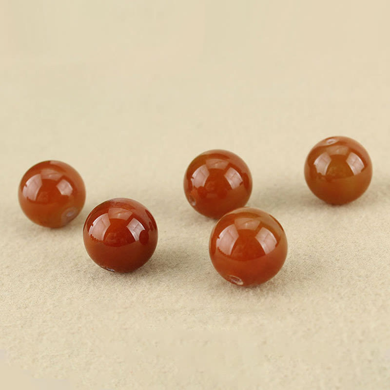 Nimara Ritual Red Agate Green Aventurine Green Bodhi Seed Bead Calm Leather Rope Necklace Pendant