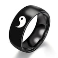 Nimara Ritual Yin Yang Balance Titanium Steel Couple Ring