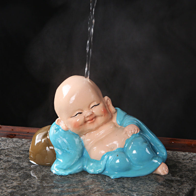 Nimara Ritual Color Changing Laughing Buddha Resin Tea Pet Wealth Home Figurine Decoration