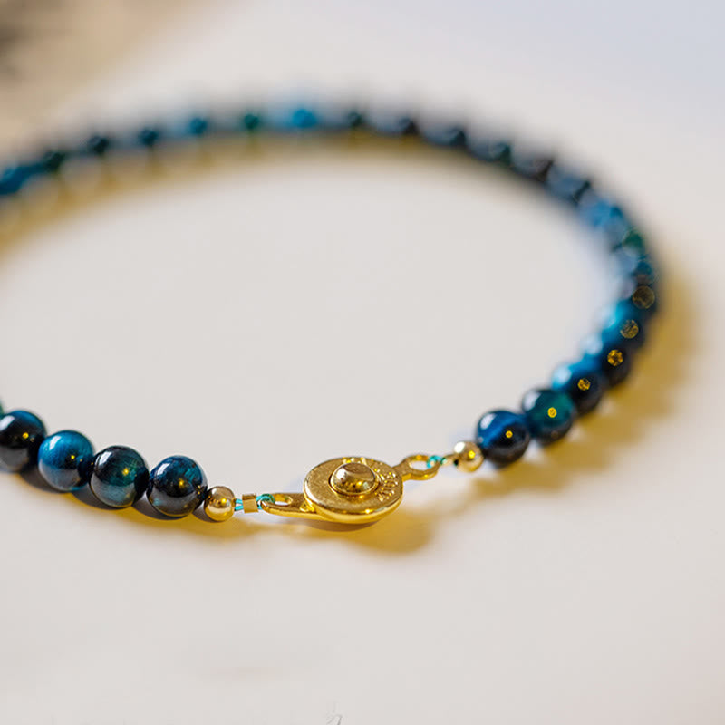 Nimara Ritual Natural Blue Tiger Eye Stone Protection Chain Bracelet