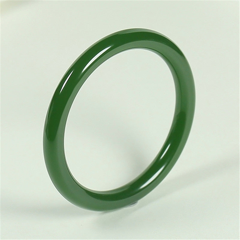 Nimara Ritual Cyan Jade Longevity Blessing Bangle Bracelet