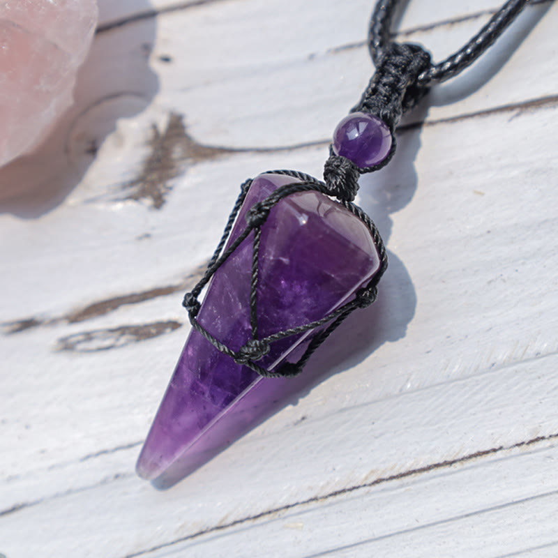 Nimara Ritual Natural Stone Pointed Pendant Necklace