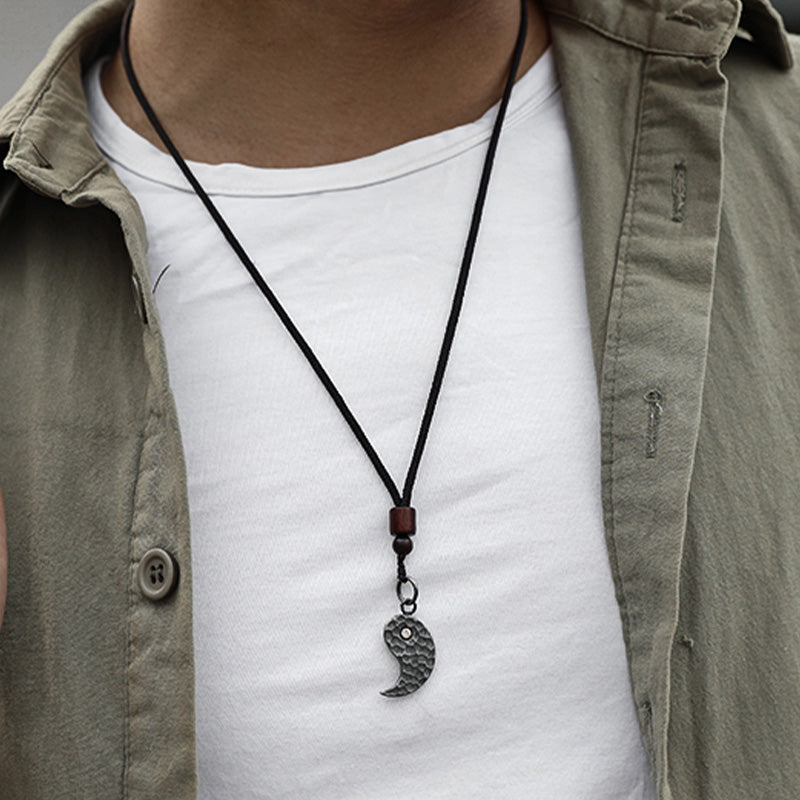 Nimara Ritual 990 Sterling Silver Yin Yang Balance Harmony Necklace Pendant