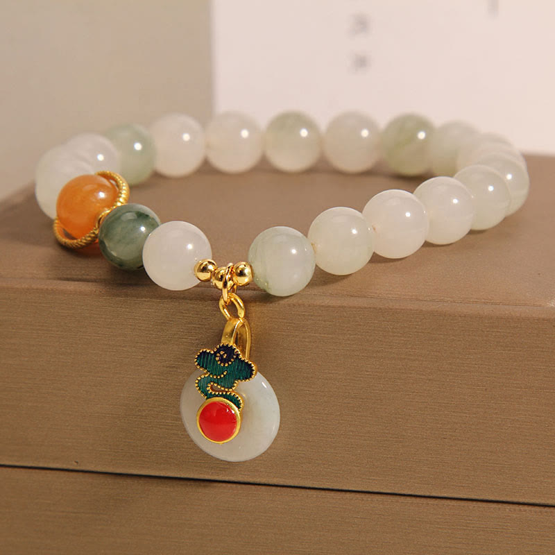 Nimara Ritual Jade Auspicious Clouds Red Agate Citrine Prosperity Bracelet