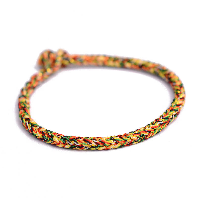 Nimara Ritual Tibetan Handmade Eight Thread Peace Knot Protection Braided String Bracelet