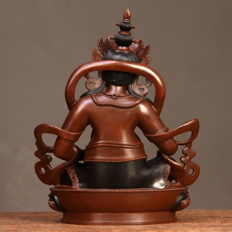 Nimara Ritual Yellow Jambhala Bodhisattva Figurine Compassion Copper Statue Home Office Decoration