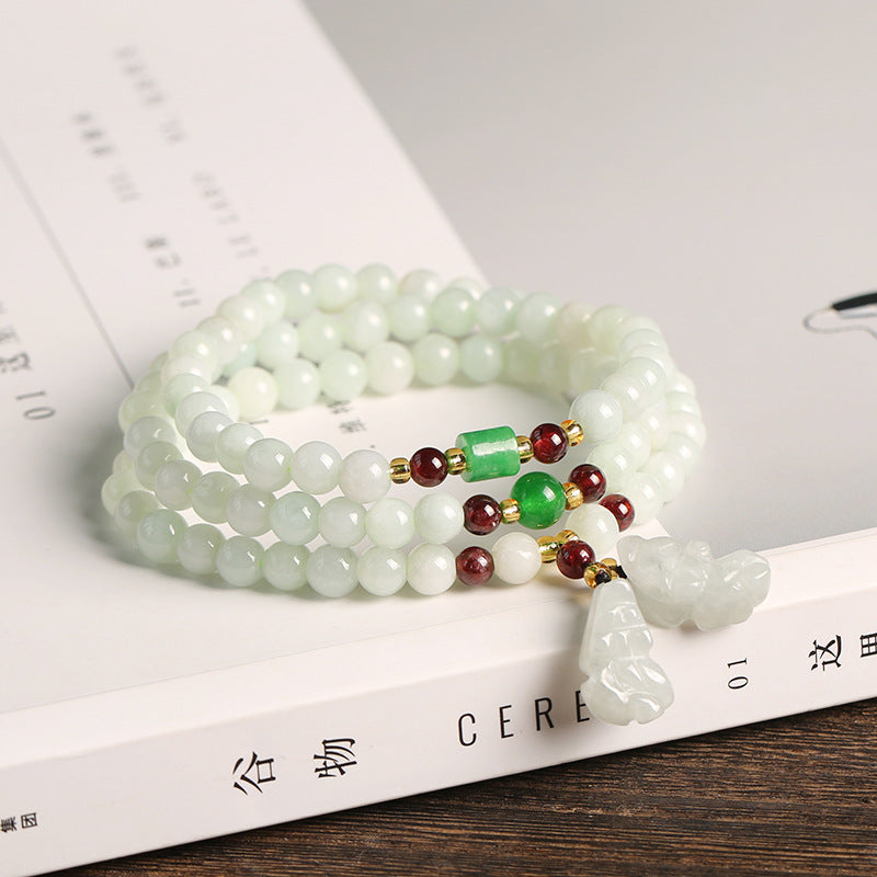 Nimara Ritual Natural Jade Pixiu Buddha Abundance Bracelet