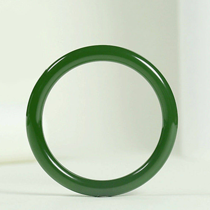 Nimara Ritual Cyan Jade Longevity Blessing Bangle Bracelet
