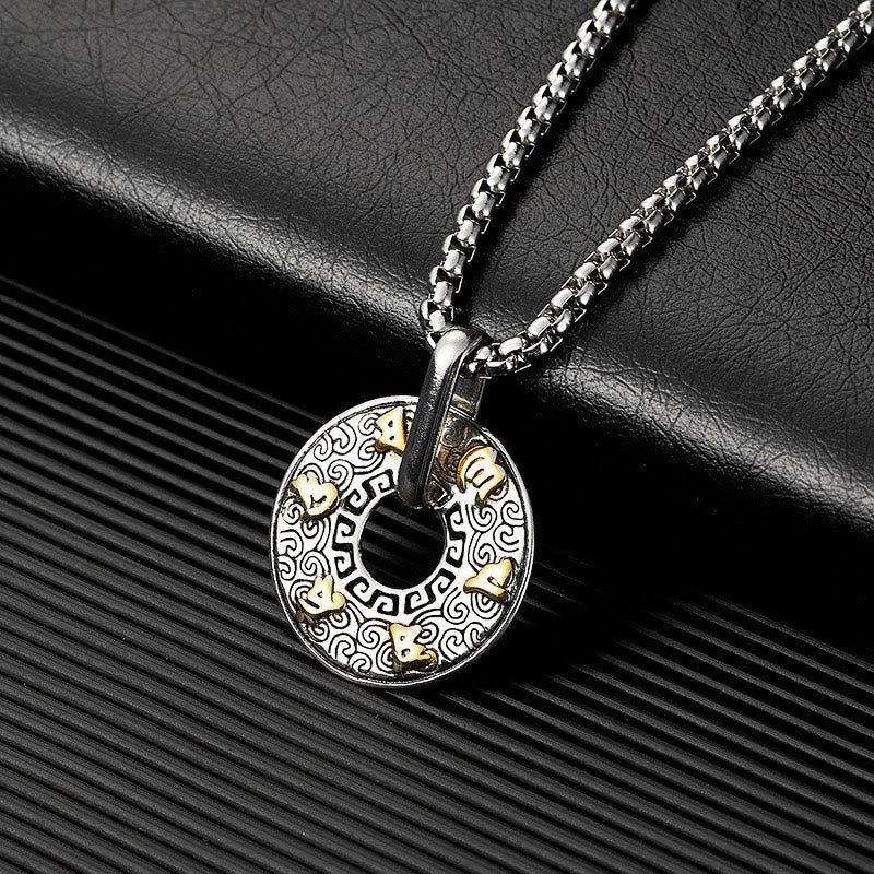 Nimara Ritual Tibetan Om Mani Padme Hum Peace Buckle Creativity Necklace Pendant