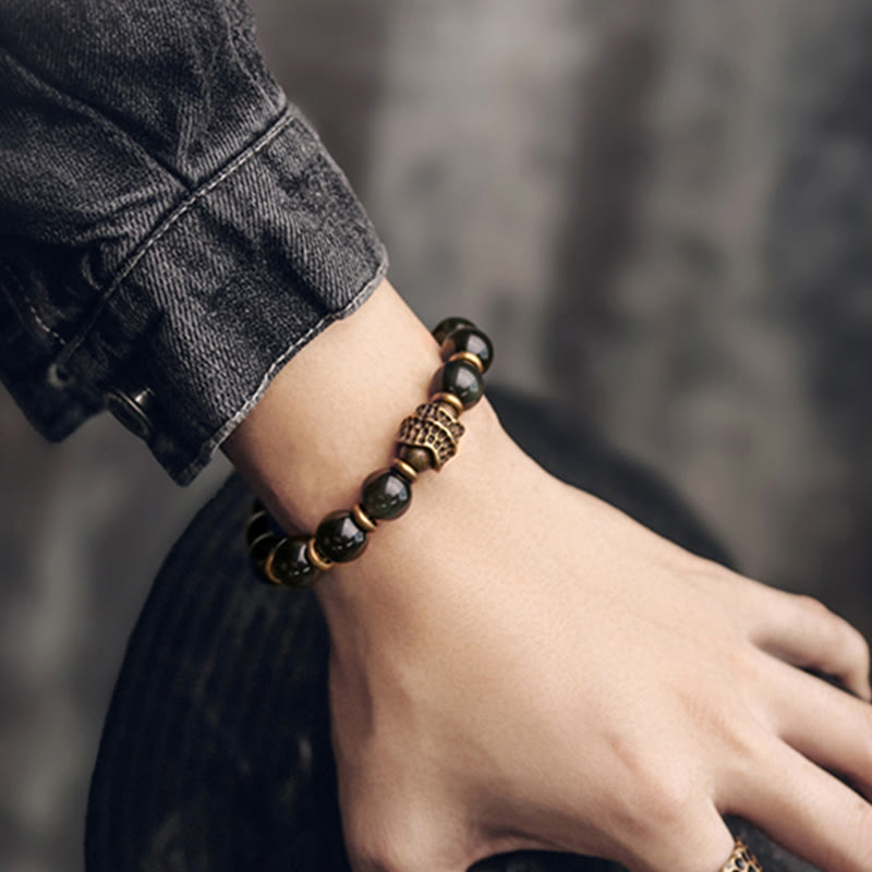 Nimara Ritual Rainbow Obsidian Copper Love Healing Bracelet