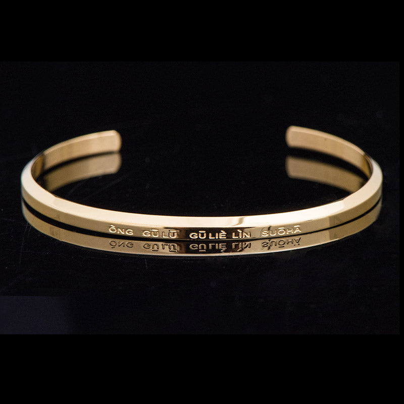 Nimara Ritual Six True Words Engraving Titanium Steel Blessing Protection Bracelet