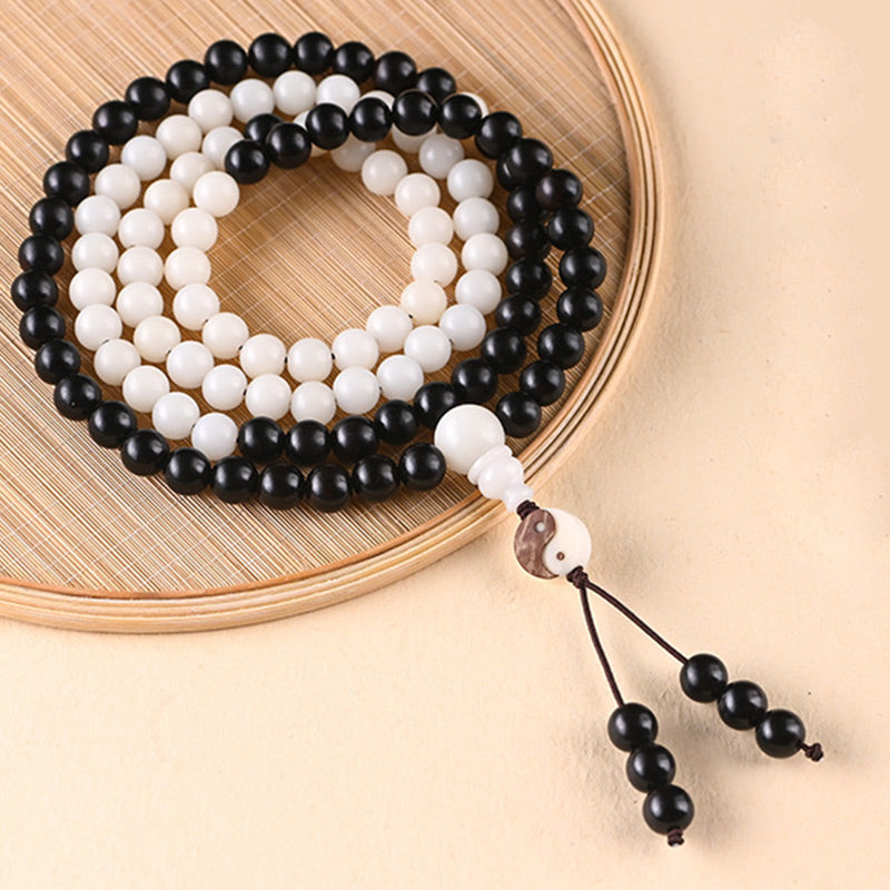 Nimara Ritual Ebony YinYang Protection Necklace Mala