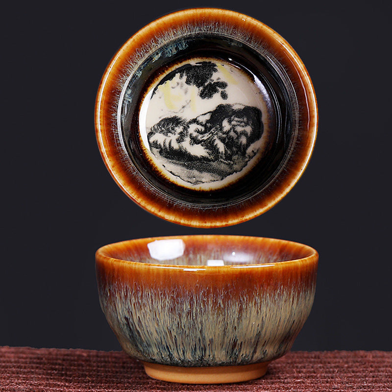 Nimara Ritual 12 Chinese Zodiac Pattern Ceramic Teacup Kung Fu Jian Chinese Zhan Tea Cup 73ml