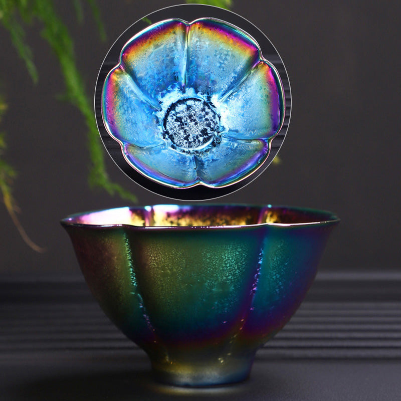 Nimara Ritual Rainbow Color Jianzhan Ceramic Teacup Kung Fu Tea Cup Bowl