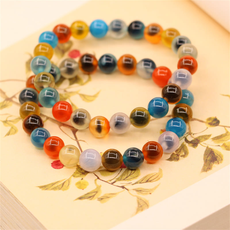 Nimara Ritual Colorful Candy Agate Healing Strength Bead Bracelet