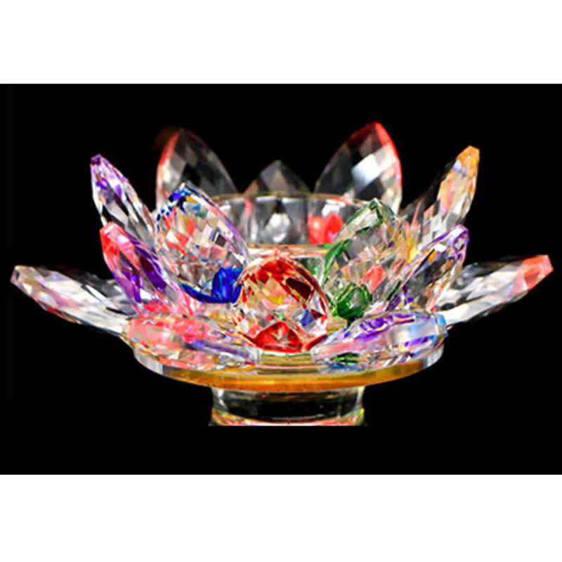 Nimara Ritual Lotus Flower Crystal Candle Holder Home Office Offering Decoration