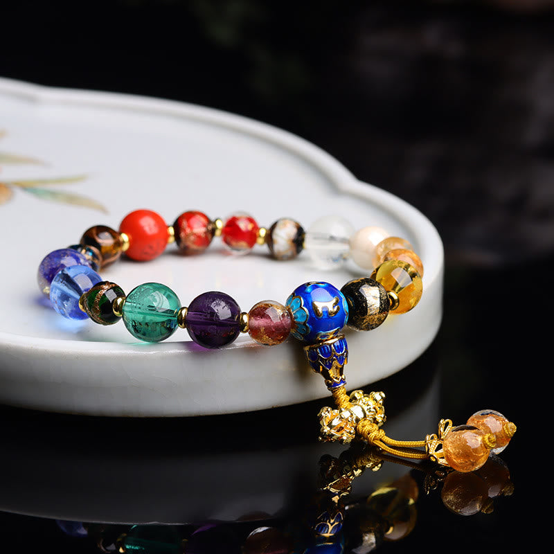 Nimara Ritual Tibetan Colorful Incense Ash Liuli Glass Bead Om Mani Padme Hum Dorje Vajra 18 Beads Wrist Mala