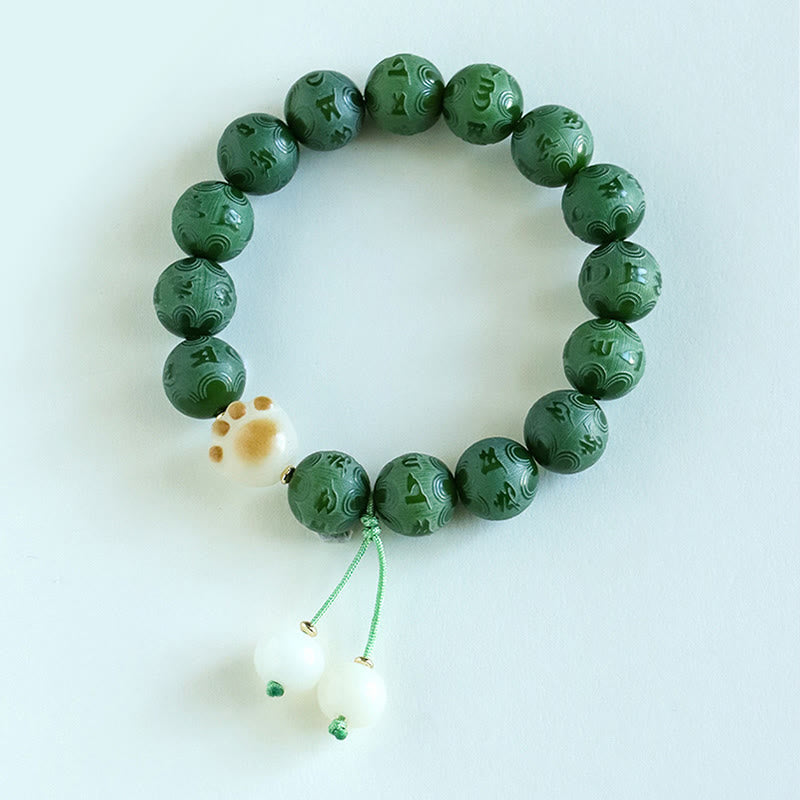 Nimara Ritual Bodhi Seed Om Mani Padme Hum Carved Harmony Bracelet
