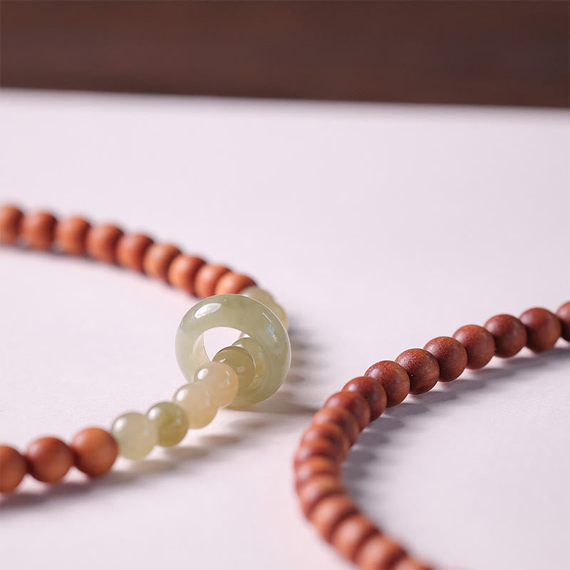 Nimara Ritual Sandalwood Hetian Jade Protection Double Wrap Bracelet