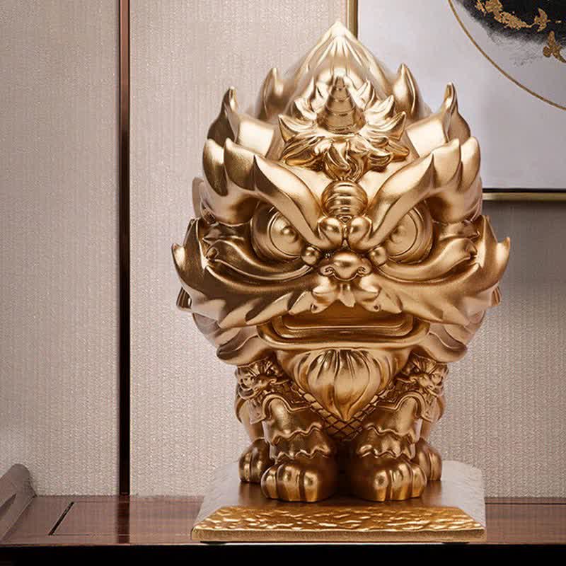 Nimara Ritual Lion Statue Strength Resin Home Office Decoration