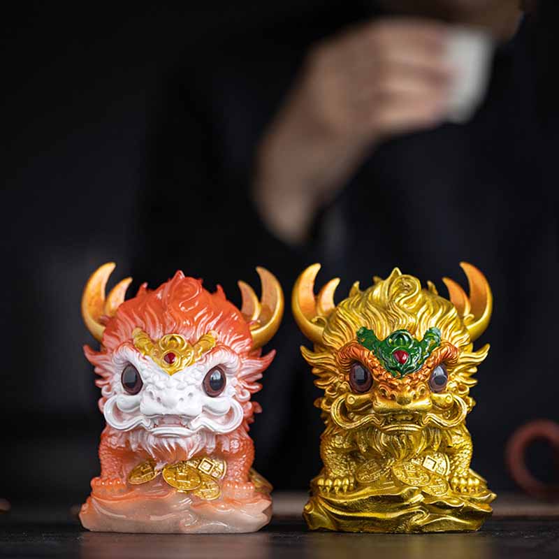 Nimara Ritual Color Changing Small Kirin Resin Tea Pet Home Figurine Decoration