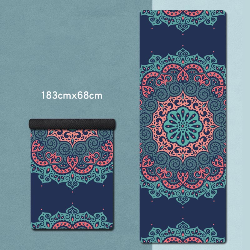 Nimara Ritual Tibetan Mandala Elephant Lotus Koi Fish Mindful Natural Rubber Yoga Mat Decoration