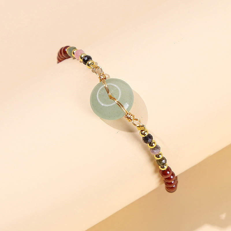 Nimara Ritual Natural Garnet Peace Buckle Bead Calm Bracelet