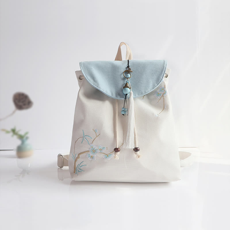 Nimara Ritual Handmade Embroidered Large Capacity Canvas Backpack