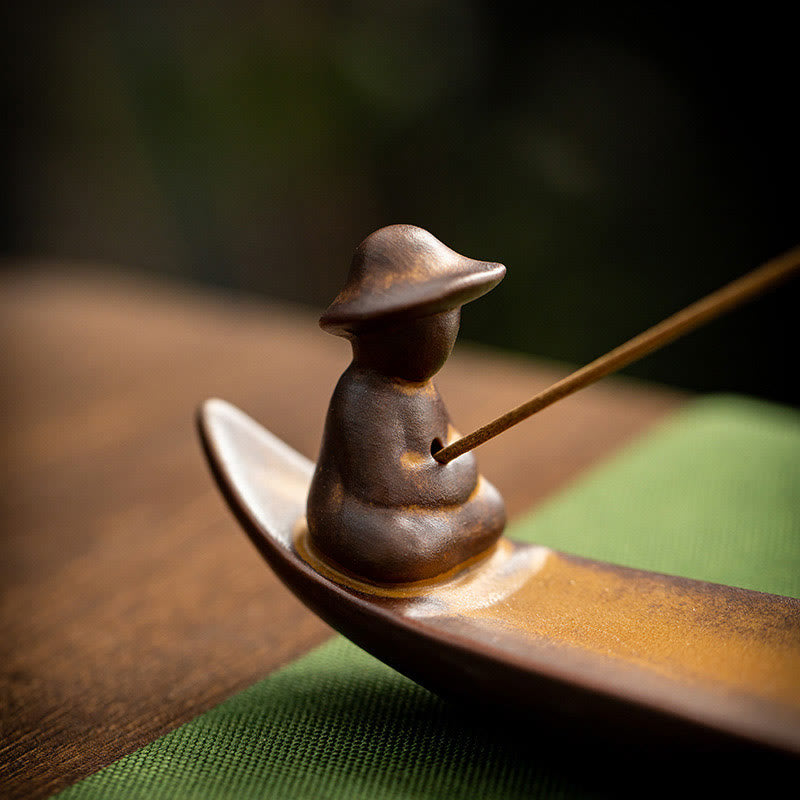 Nimara Ritual A Lonely Fisherman Afloat Ceramic Healing Incense Burner
