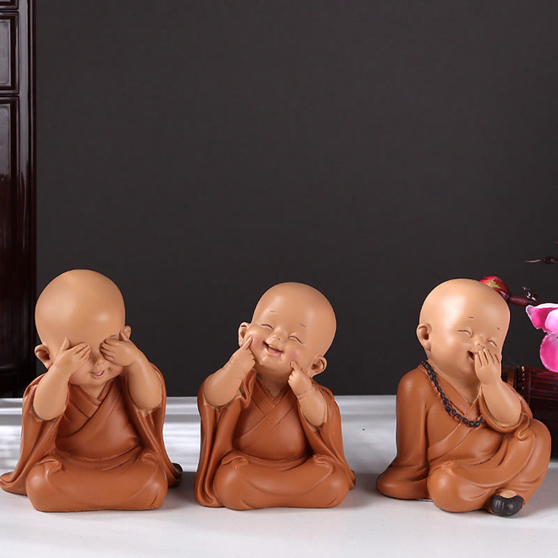 Nimara Ritual Small Mini Meditation Praying Monk Serenity Resin Home Decoration
