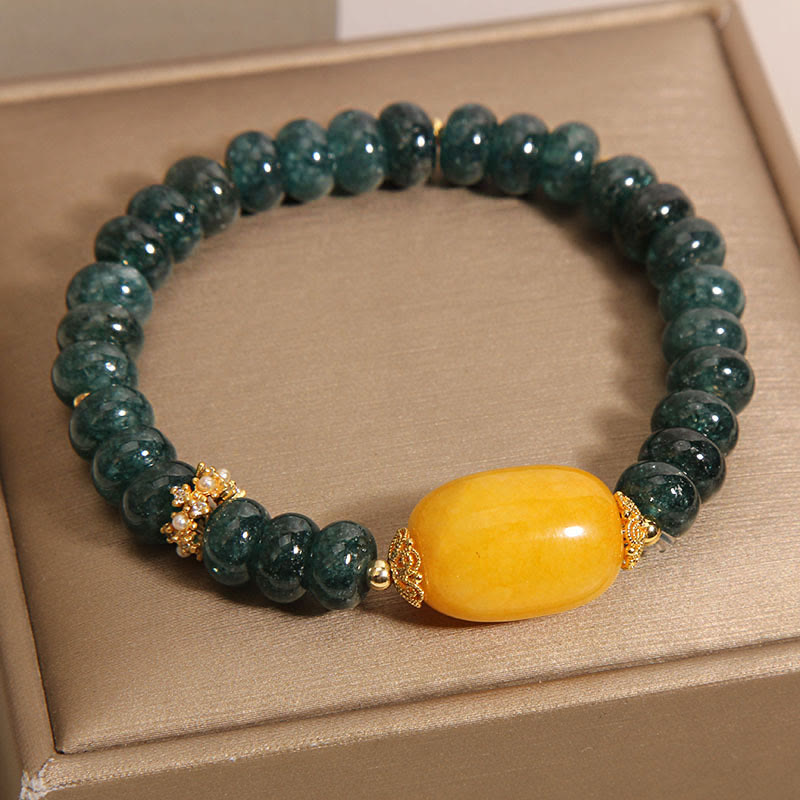 Nimara Ritual Green Jade Abacus Beads Topaz Luck Bracelet