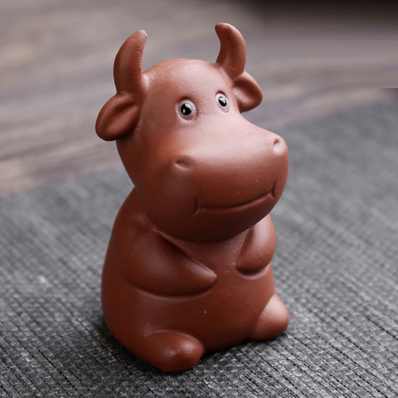 Nimara Ritual Chinese Zodiac Purple Clay Wealth Ceramic Tea Pet Home Figurine Decoration