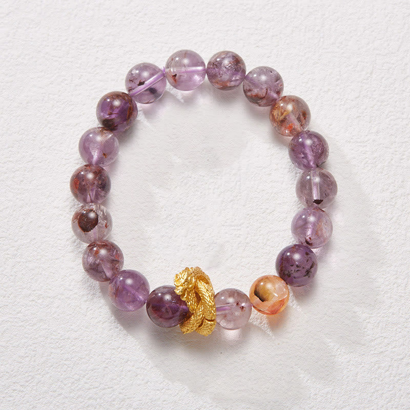 Nimara Ritual Purple Phantom Copper Gold-plated Dragon Wisdom Bracelet