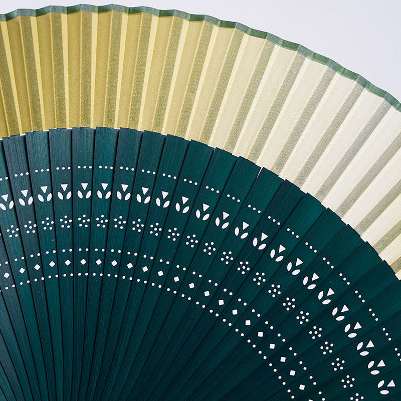 Nimara Ritual Gradient Color Hollow Engraved Handheld Bamboo Folding Fan