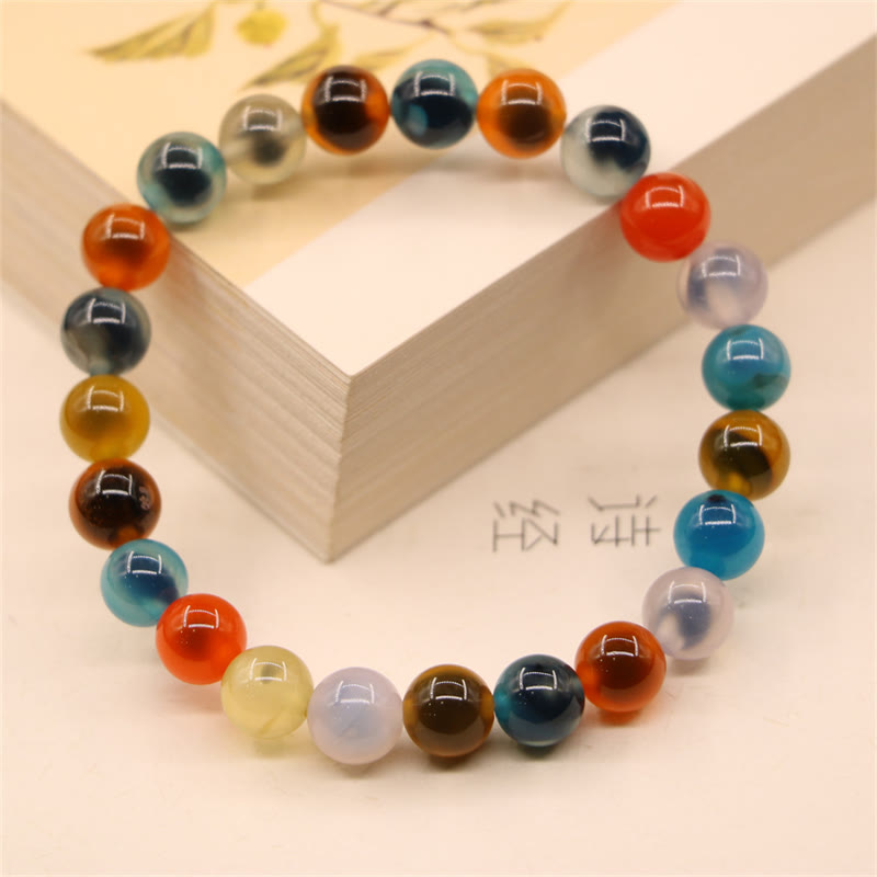 Nimara Ritual Colorful Candy Agate Healing Strength Bead Bracelet