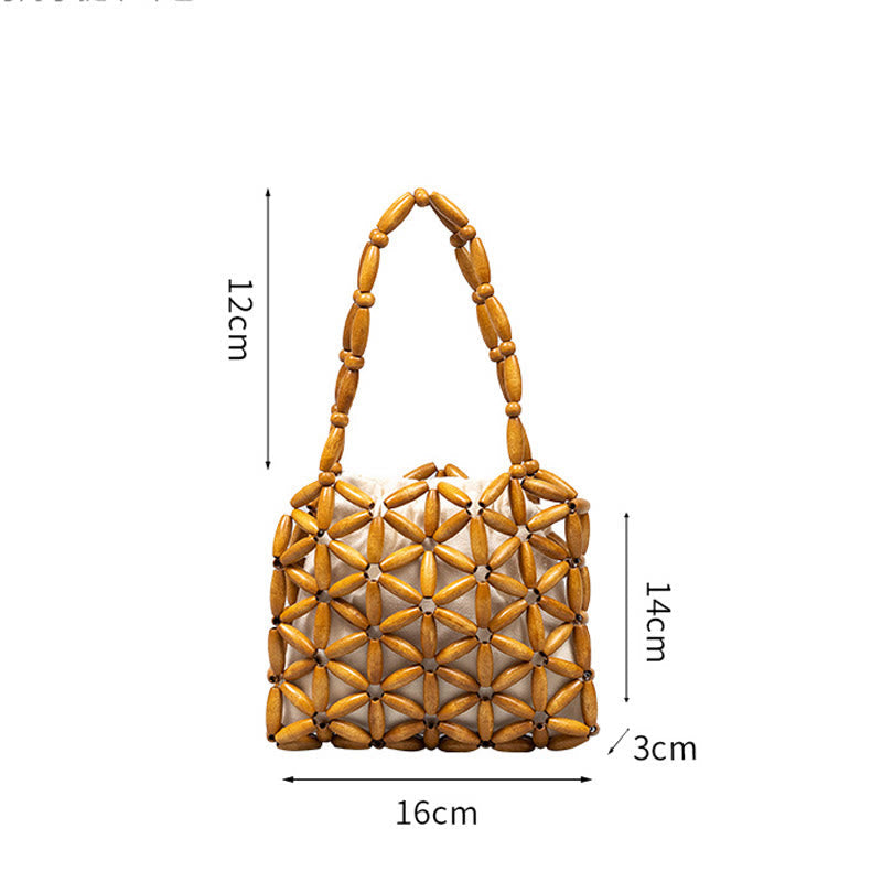 Nimara Ritual Hand-woven Mini Wooden Beads Handbag