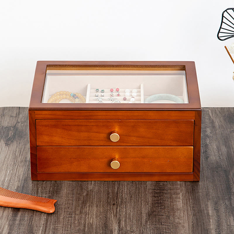 Nimara Ritual Retro Solid Wood Jewelry Box Jewelry Storage Box With Drawer