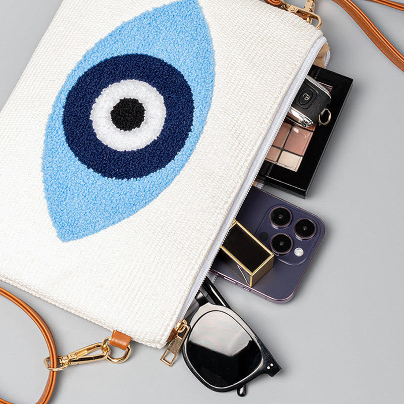 Nimara Ritual Evil Eye Leaf Hamsa Canvas Crossbody Bag Shoulder Bag Handbag