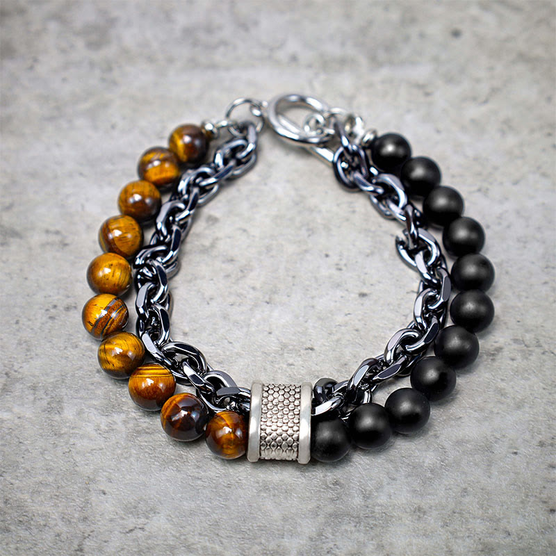 Nimara Ritual Natural Tiger Eye Lazurite Lapis Lazuli Protection Bracelet