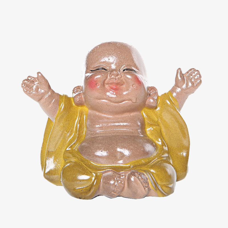 Nimara Ritual Color Changing Laughing Buddha Resin Tea Pet Wealth Home Figurine Decoration