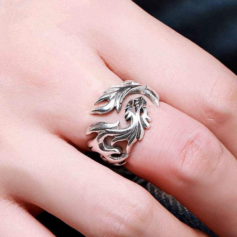 Nimara Ritual Dragon Pattern Protection Strength Adjustable Ring