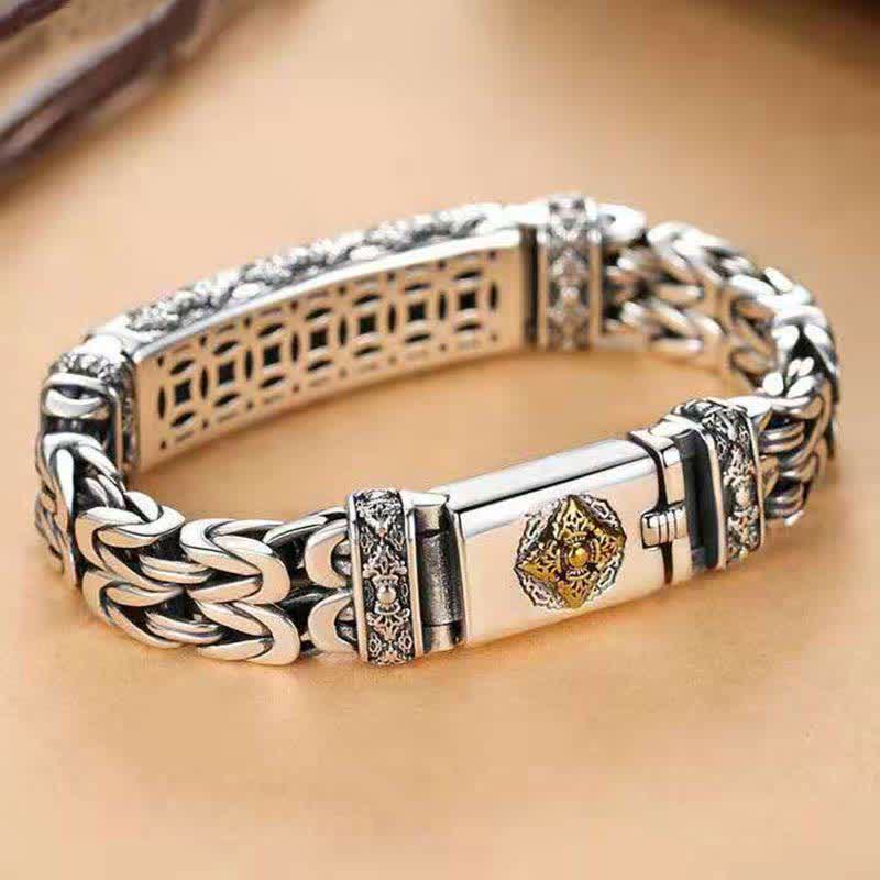 Nimara Ritual Vajra Dorje Twisted Braided Pattern Copper Balance Bracelet