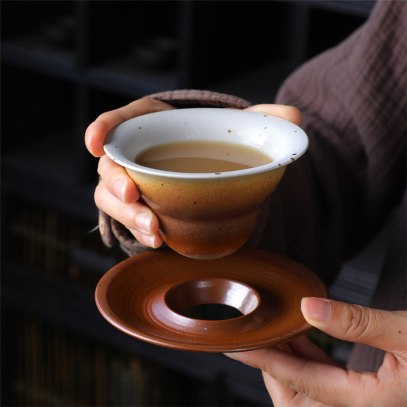 Nimara Ritual Planet Design Ceramic Coffee Mug Rough Pottery Tea Coffee Cup With Saucer