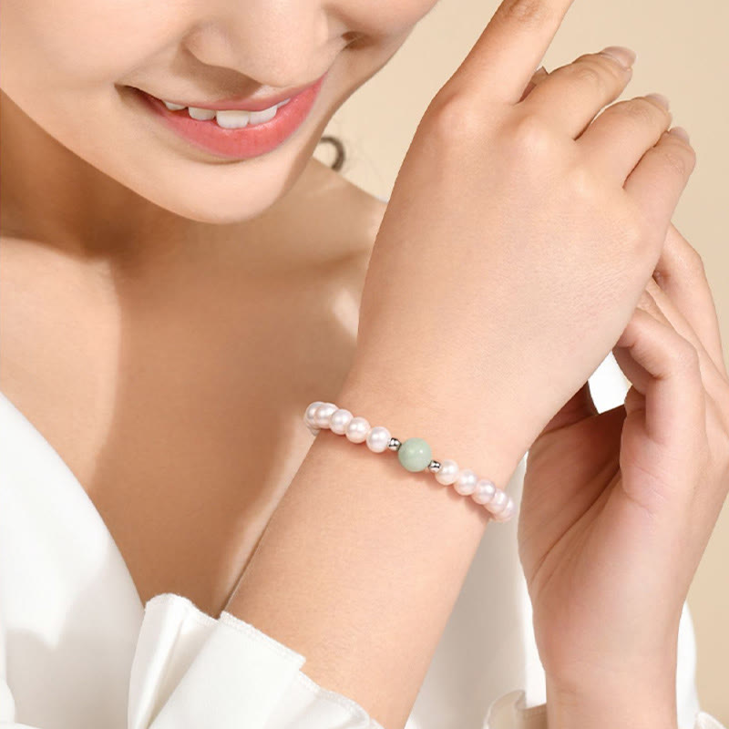 Nimara Ritual 925 Sterling Silver Natural Pearl Jade Healing Necklace Bracelet Earrings With Gift Box
