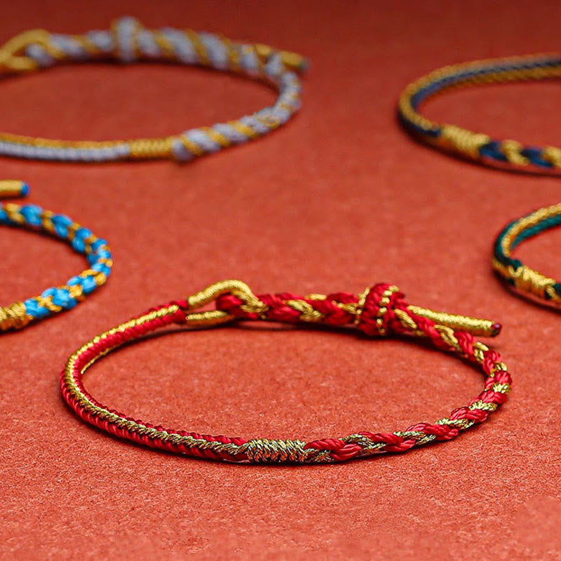 Nimara Ritual Handmade Chinese Zodiac Rabbit Rooster Rat Horse Dragon Protection Braid String Bracelet