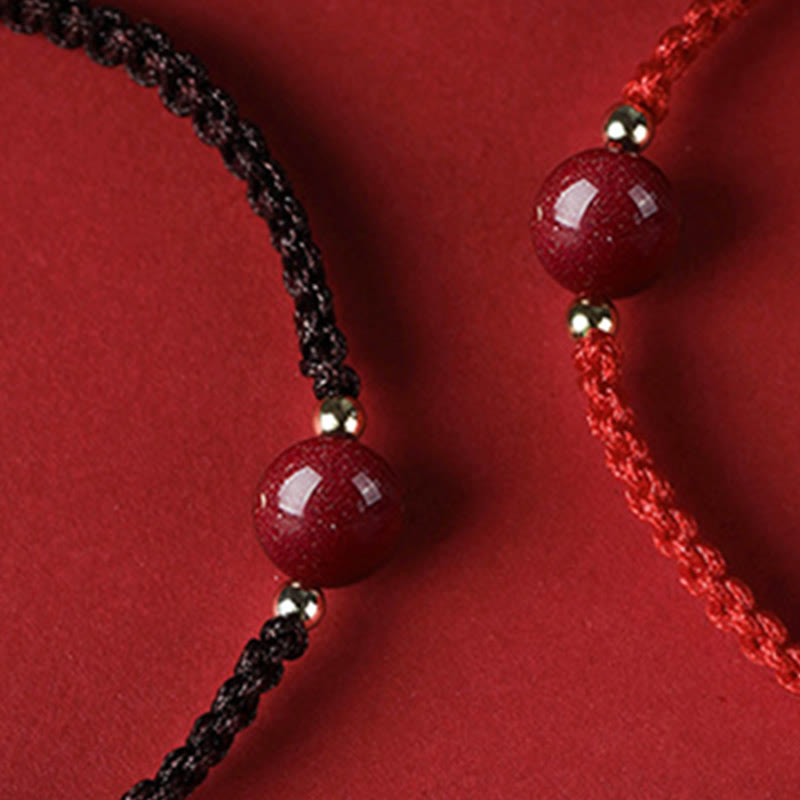 Nimara Ritual Lucky Cinnabar Bead Blessing Red String Bracelet