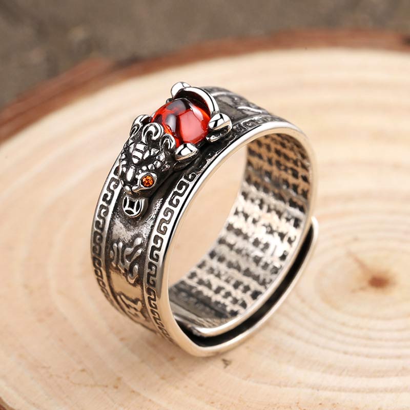 Nimara Ritual Red Agate PiXiu Wealth Ring